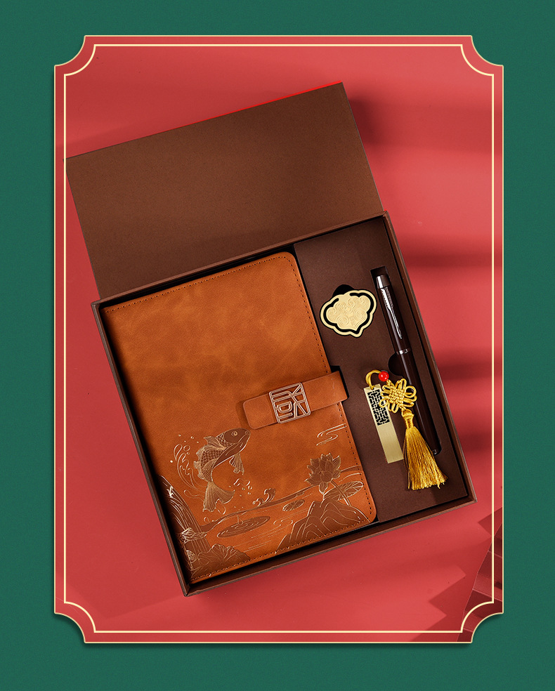 Creative national trend A5 notebook customization, business notepad gift box set customization, meeting record notebook wholesale pic 14