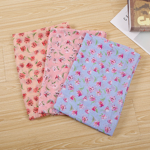 2020 new summer chiffon printed fabric white base printed polyester fabric small floral print dress mask fabric pic 11