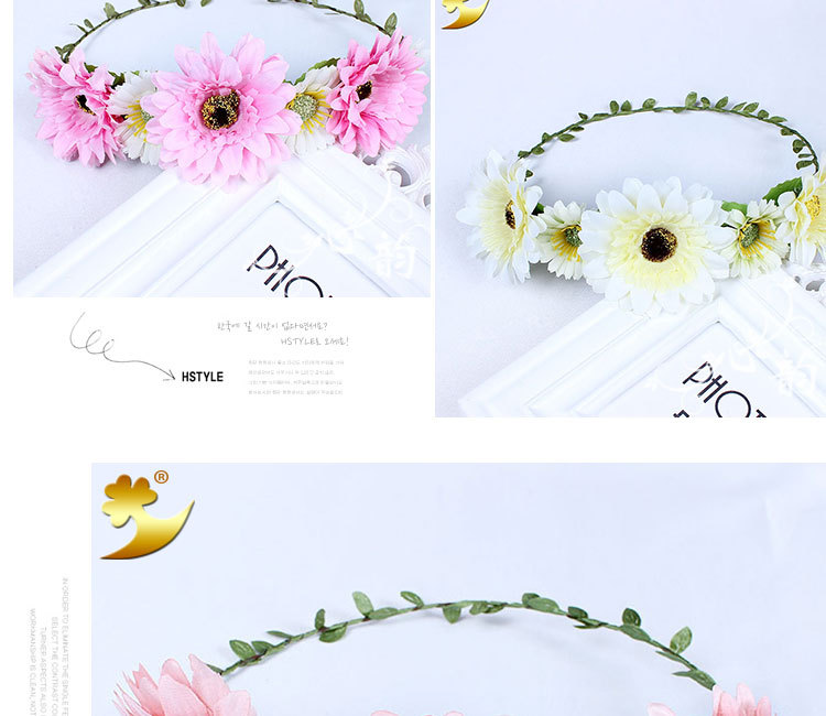 Japanese and Korean-style sunflower wreaths for brides, bridesmaids, children, headwear, headbands, headflowers, photo shoots, spring outings and outdoor activities wholesale pic 7
