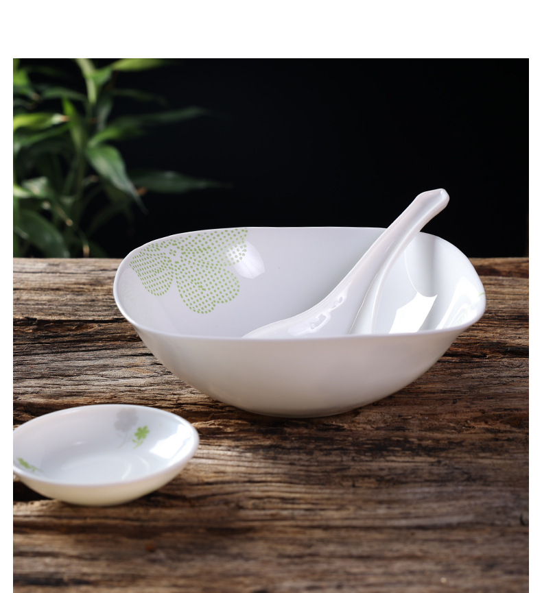 白玉玻璃瓷清雅世界翻方系列钢化玻璃翻边方盘方碗零毛孔易清餐具详情9