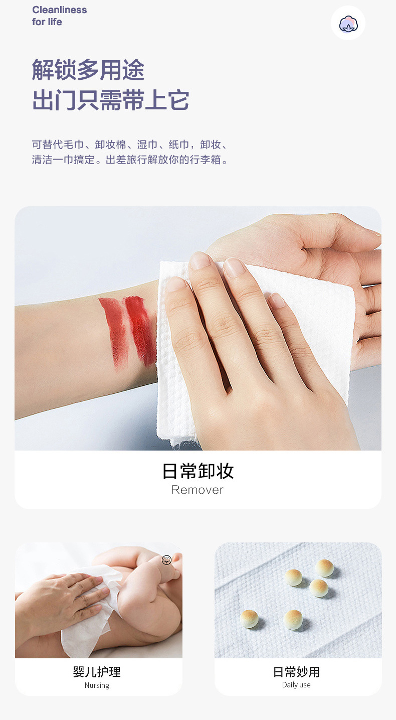 洗脸巾一次性加厚纯棉柔巾美容院专用毛巾家庭全棉洁面巾大卷批货详情16