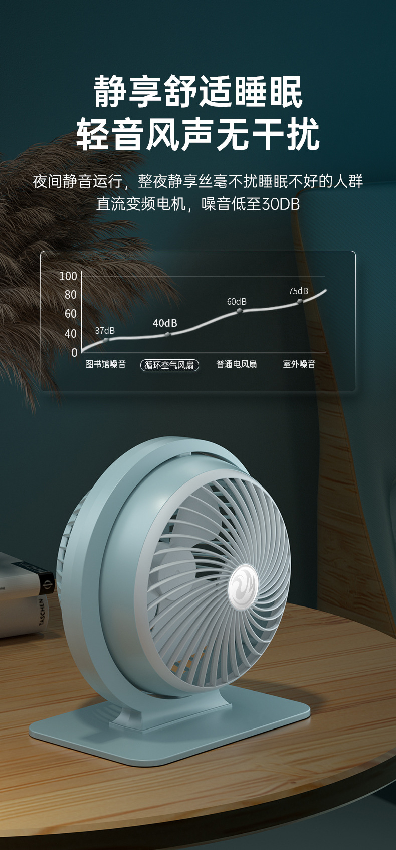 新款台式风扇迷你便携充电USB家用宿舍大风力办公室静音礼品0822详情7