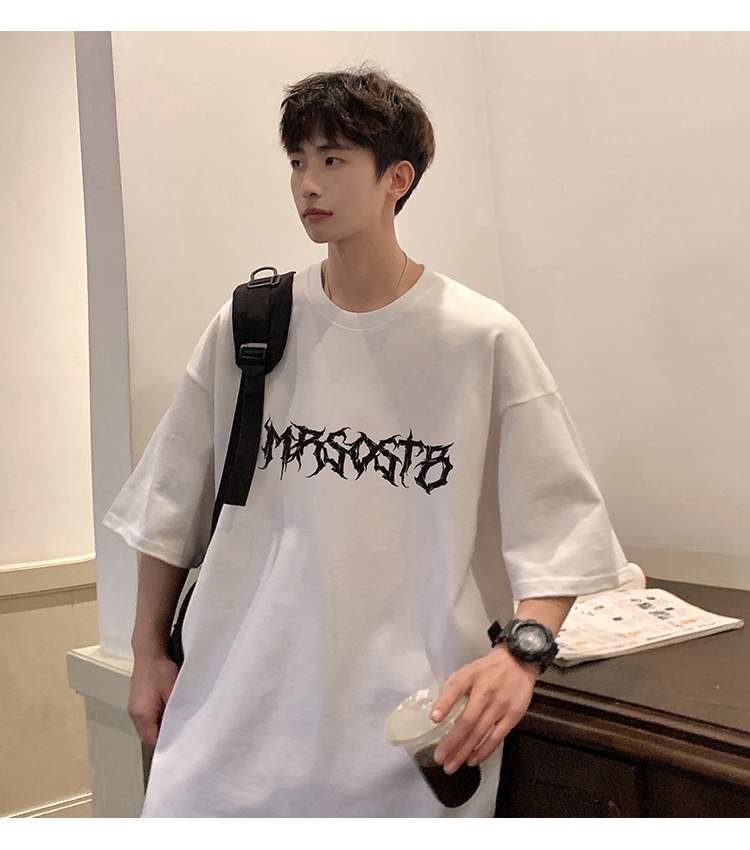 Camiseta de manga corta americana de algodón pesado hombre 2024 nuevo verano hombre retro country trend oversize pic 7