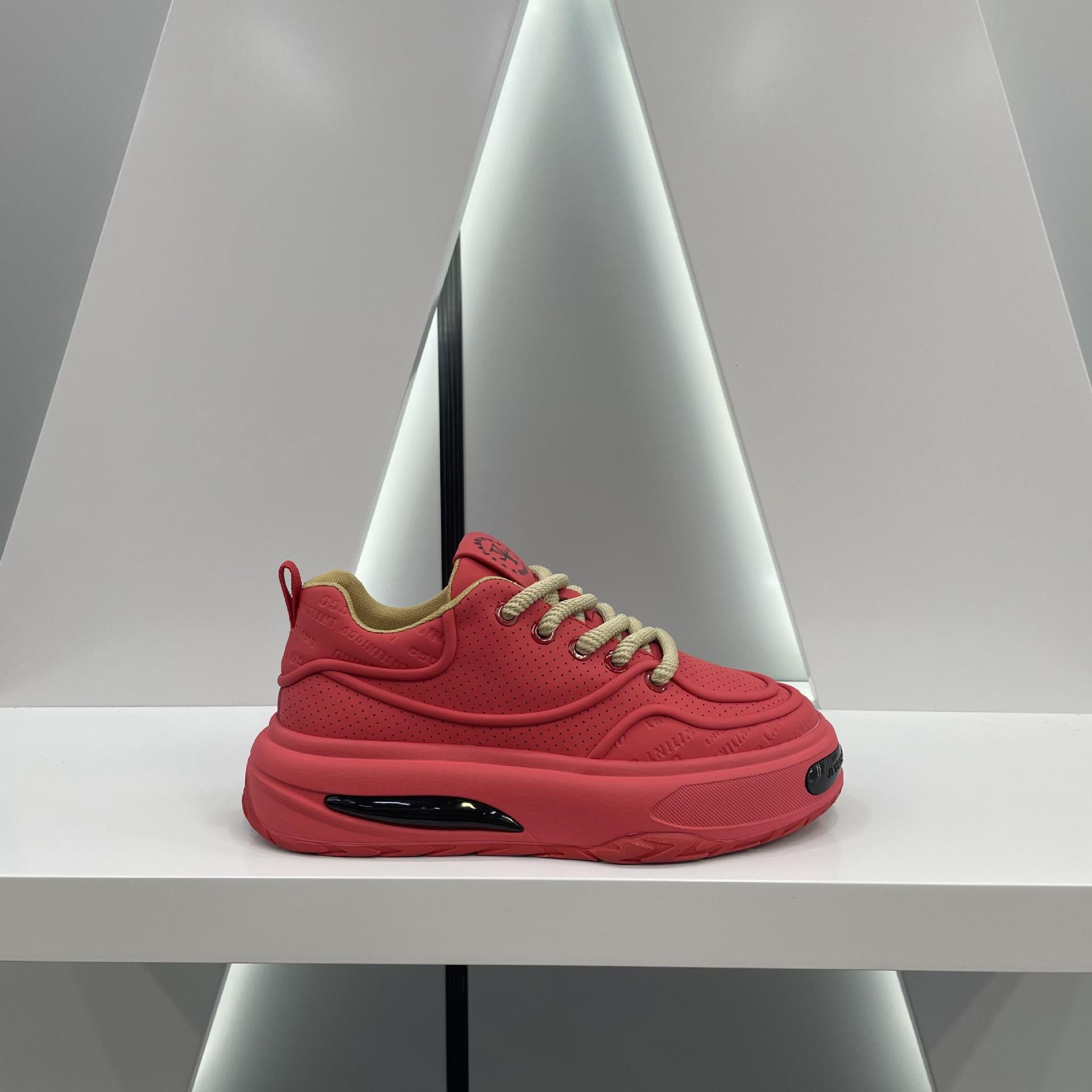 秋季新款男鞋系带低帮跑步鞋潮流鞋子增高印花时尚透气老爹鞋软底详情26