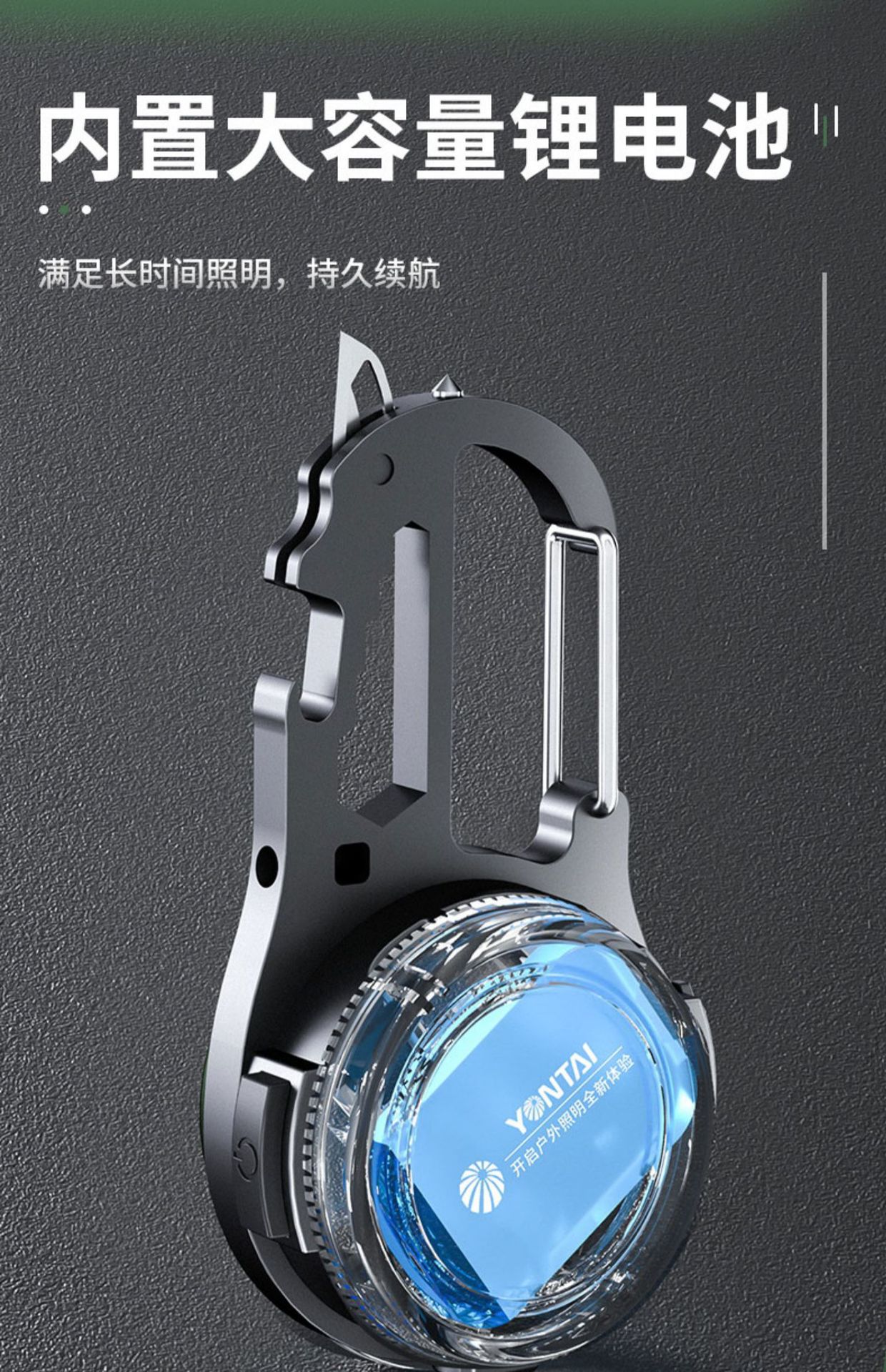 New portable outdoor camping lamp with a knife, multi-functional keychain lamp, strong light and magnetic mini work light pic 24