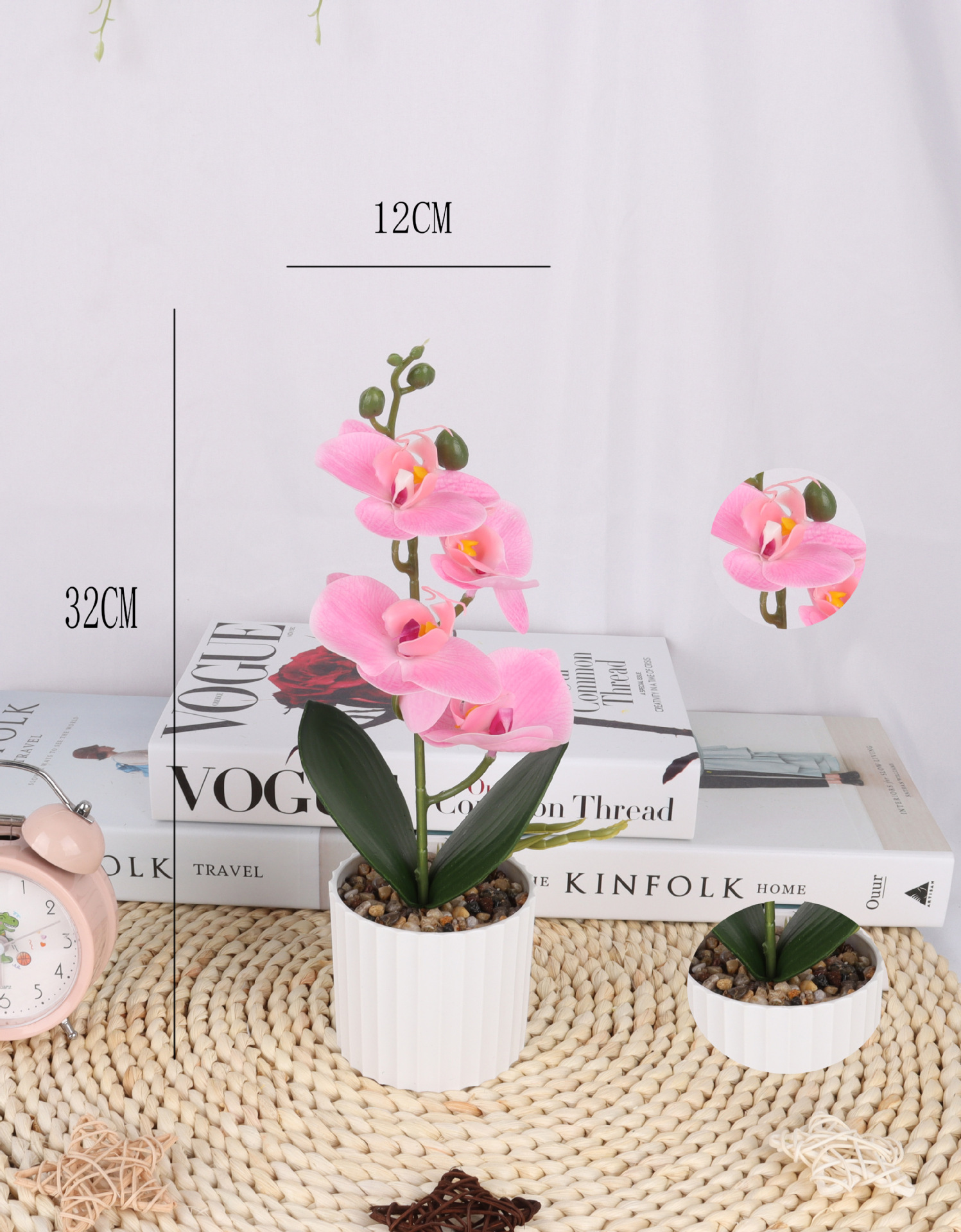仿真蝴蝶兰/仿真盆景/仿真花创意内室小摆件/亚马逊厂家直供详情5