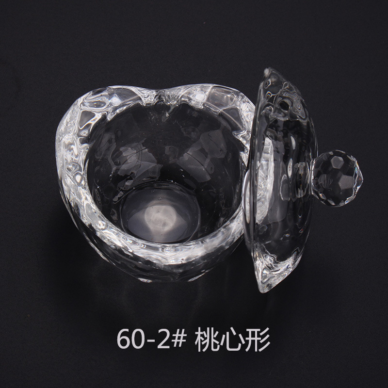 Cross-border exclusive glass crystal cups with LIDS for nail art, irregular-shaped crystal cups, and special octagonal cups for holding crystal liquid pic 6