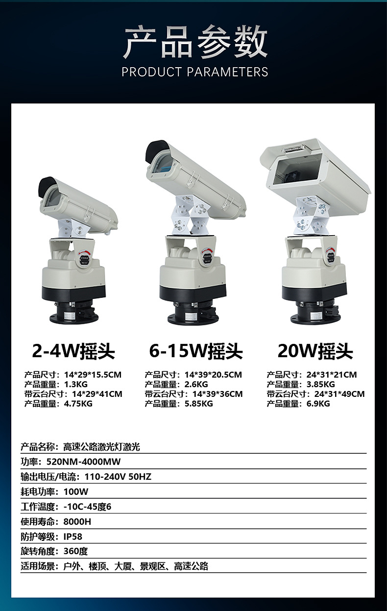 捷创高速路预警激光灯防疲劳防水激光警示灯户外楼顶提示地标灯详情20