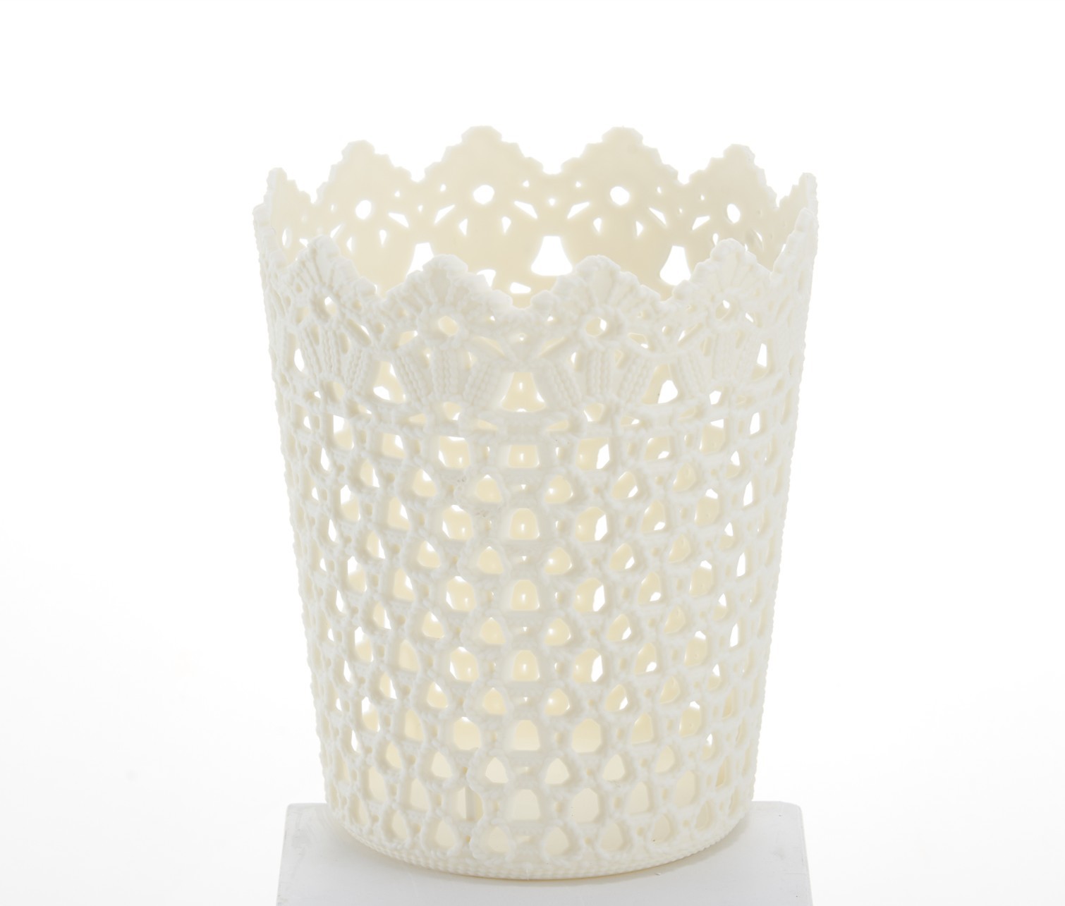 Desktop bucket storage basket storage frame, hollowed-out rattan woven paper basket storage bucket pic 1