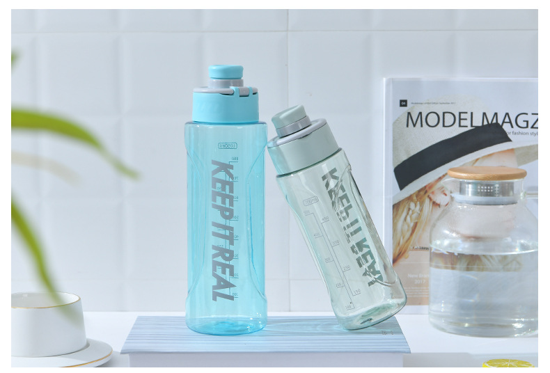 健身水壶简约便携塑料杯子大容量运动水杯男女学生随手杯茶杯防摔详情13