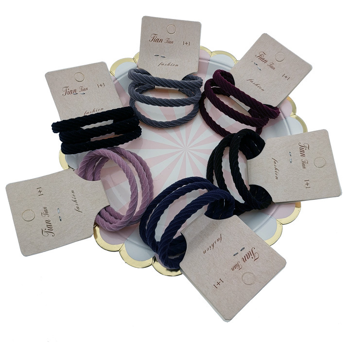 A3126 small twill three high-elasticity rubber bands, plush rubber bands, black velvet cloth loop hair rope, hair accessory, Yiwu, 2 yuan pic 10