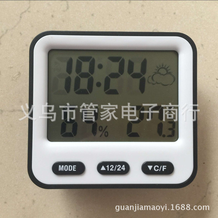 Large-screen electronic temperature and humidity meter, household indoor temperature meter, temperature and humidity meter, lunar alarm clock display pic 3