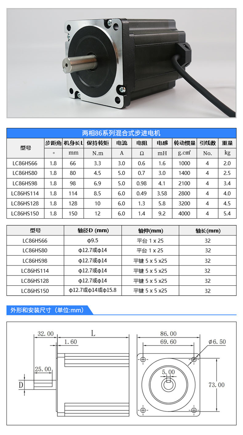 新力川42/57/60/86/110步进电机两相三相开环闭环电机厂家现货详情12