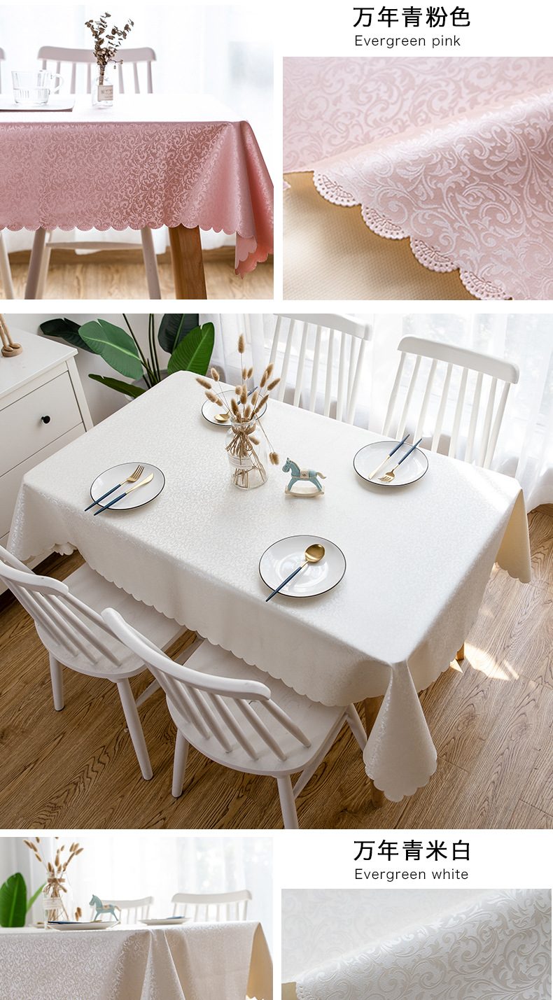 Cross-border delivery of European-style waterproof tablecloths, heat-resistant, oil-resistant, no-wash tablecloths, household tablecloths, rectangular coffee table tablecloths pic 17