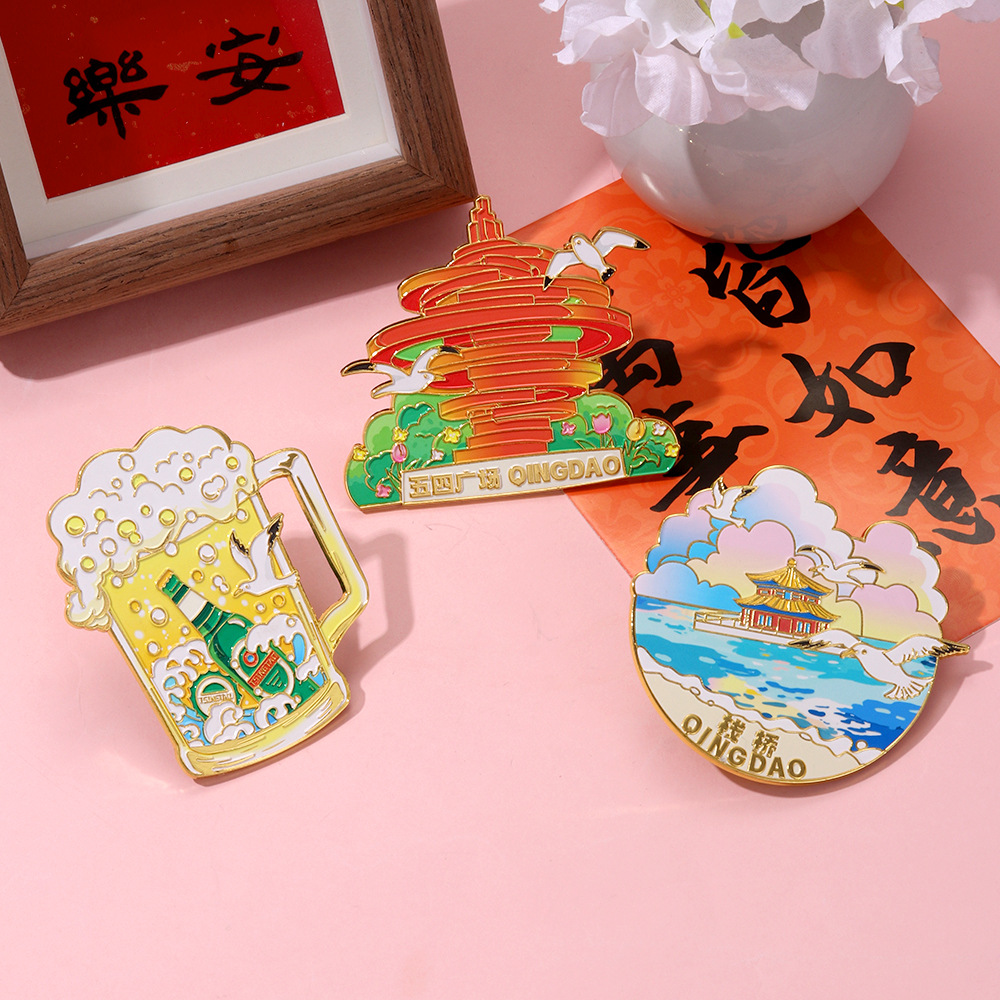 Qingdao cultural and creative refrigerator magnets, metal magnetic stickers, strong attraction, Qingdao Beer Festival, May 4th Square, Pier, tourist souvenirs pic 9