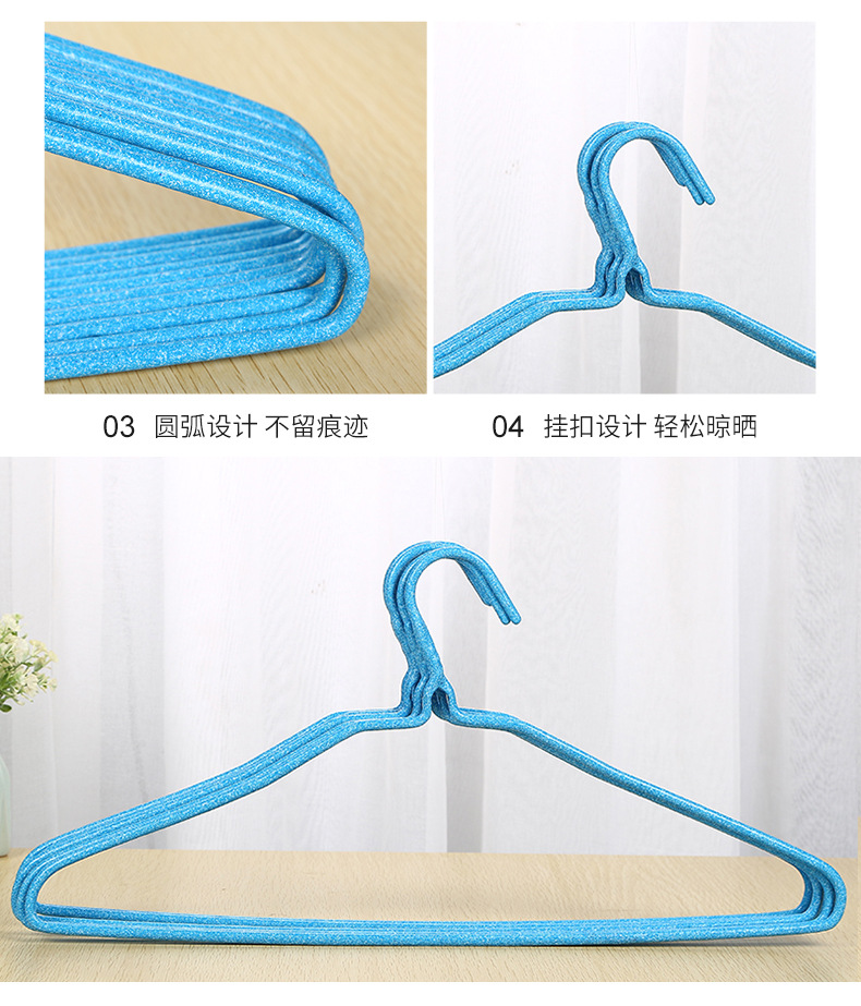 0877 Enlarged and thickened 46cm metal plastic-coated clothes rack, adult simple pattern anti-slip clothes drying rack wholesale pic 6