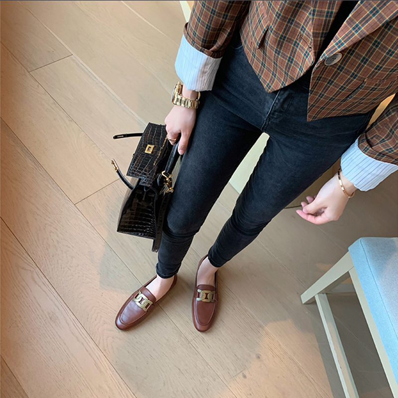 葡萄妈同款厚底乐福鞋女春秋鞋子复古小皮鞋英伦风女鞋夏季详情18