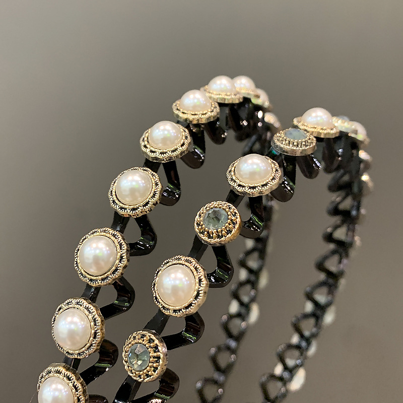 European and American fashionable pearl hair bands, shiny Baroque rhinestone hair accessories, four-leaf clover hair clips, heavy industry popular adult hair accessories pic 22