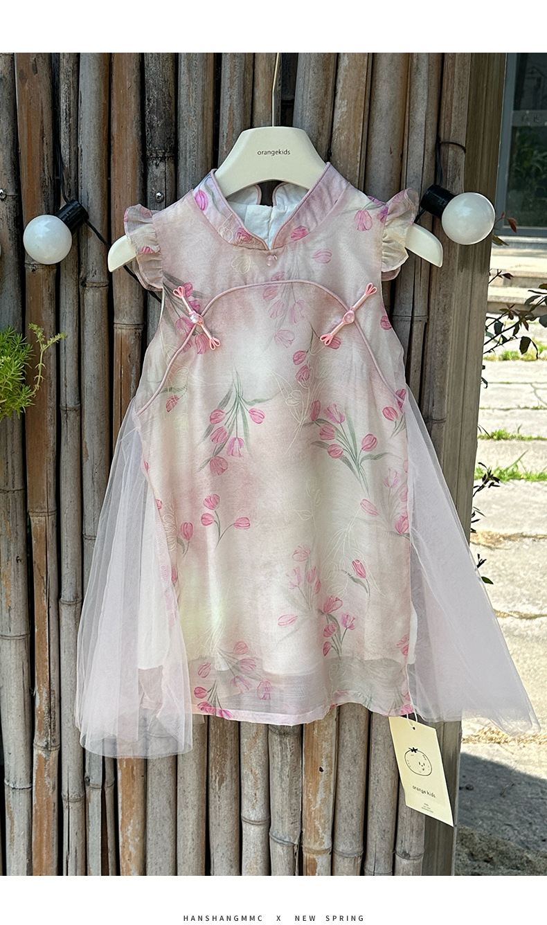 国潮女童夏装汉服套装新中式无袖两件套儿女详情16