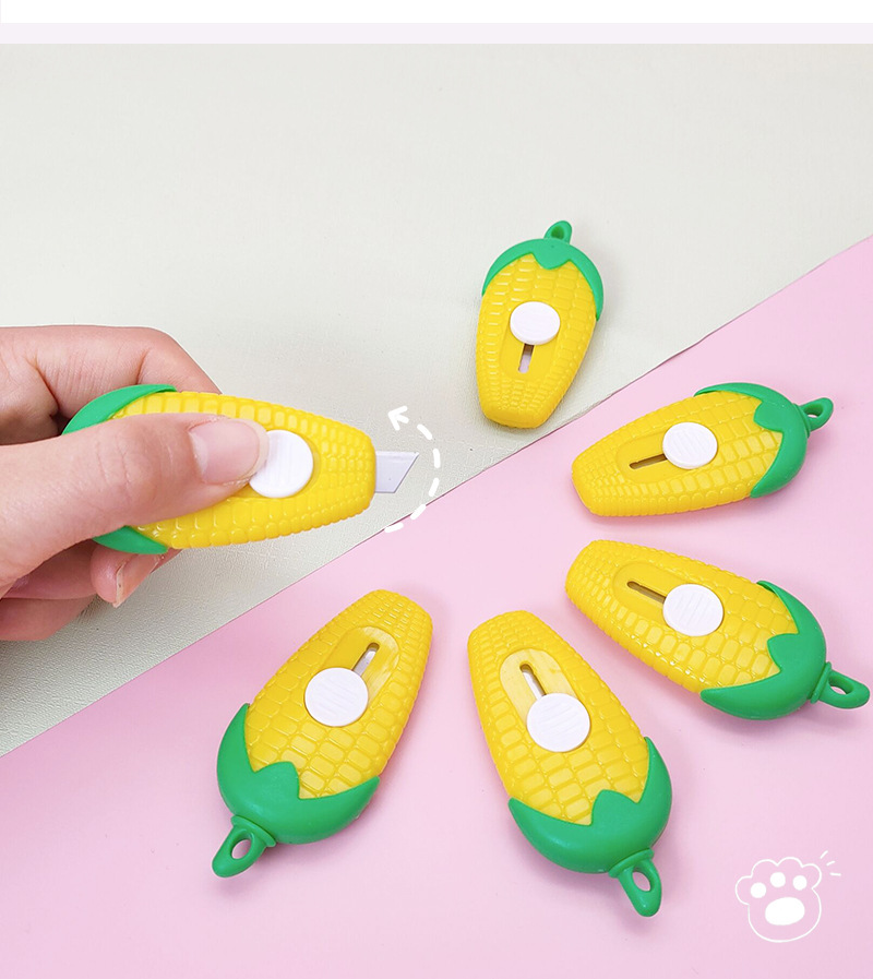 Cartoon corn mini utility knife, student cute wallpaper knife, paper cutting knife, small parcel opening and unboxing knife wholesale pic 10