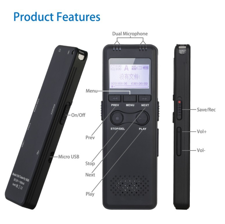 The 32G digital voice recorder supports MP3 players, meetings, classrooms, interviews, cross-border e-commerce and business pic 8