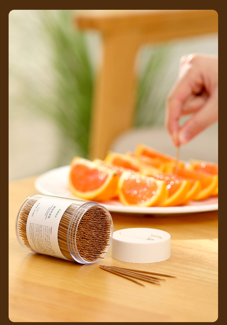 FaSoLa disposable carbonized bamboo toothpicks can be independently canned for home and restaurant use. 2 cans of fruit picks and fruit forks pic 13