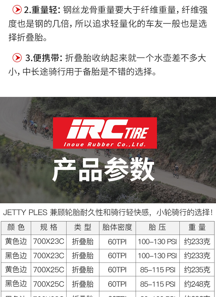 Japanese IRC bicycle tire JETTY PLUS folding yellow rim tire 700*23 25 28C road bike outer tire pic 4