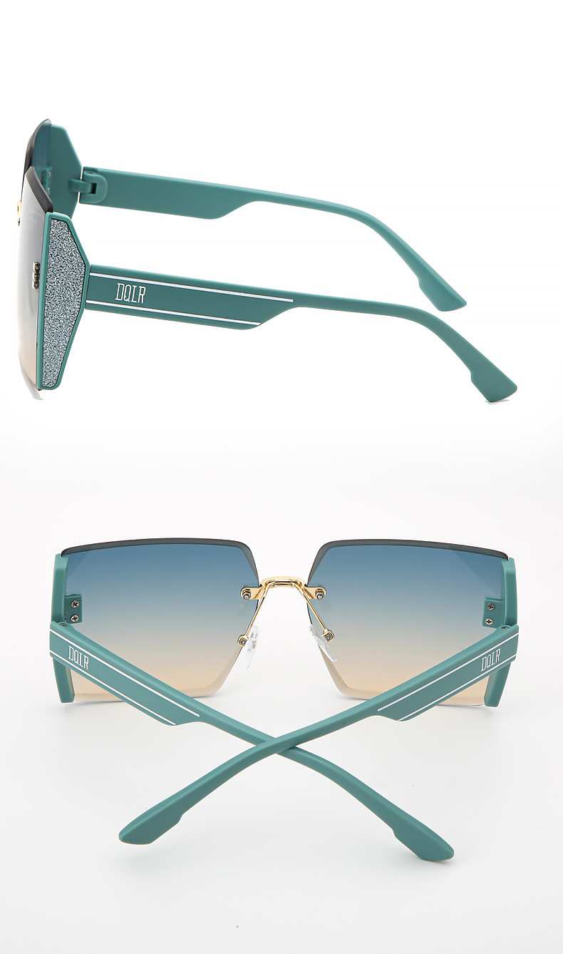 2023 new square frameless edge-cut sunglasses, popular personalized glasses, large-frame fashionable sunglasses wholesale in stock pic 5