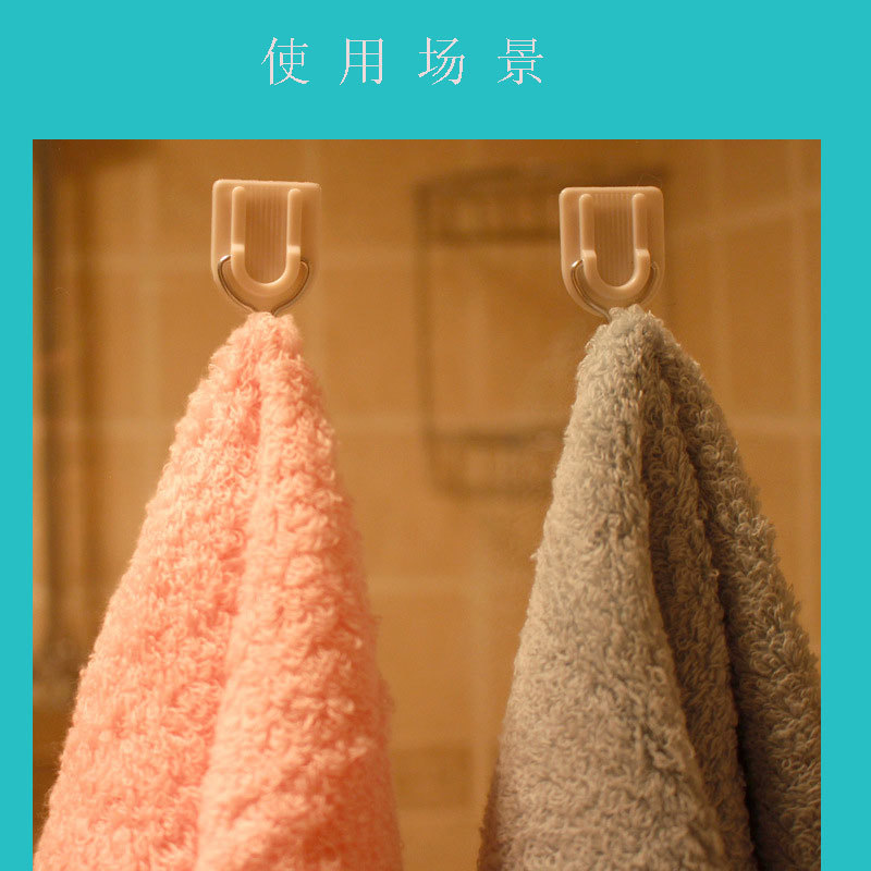 U-shaped coat hooks, door rear coat and hat hooks, kitchen and bathroom non-drilling plastic traceless hooks, wholesale of adhesive hooks pic 6