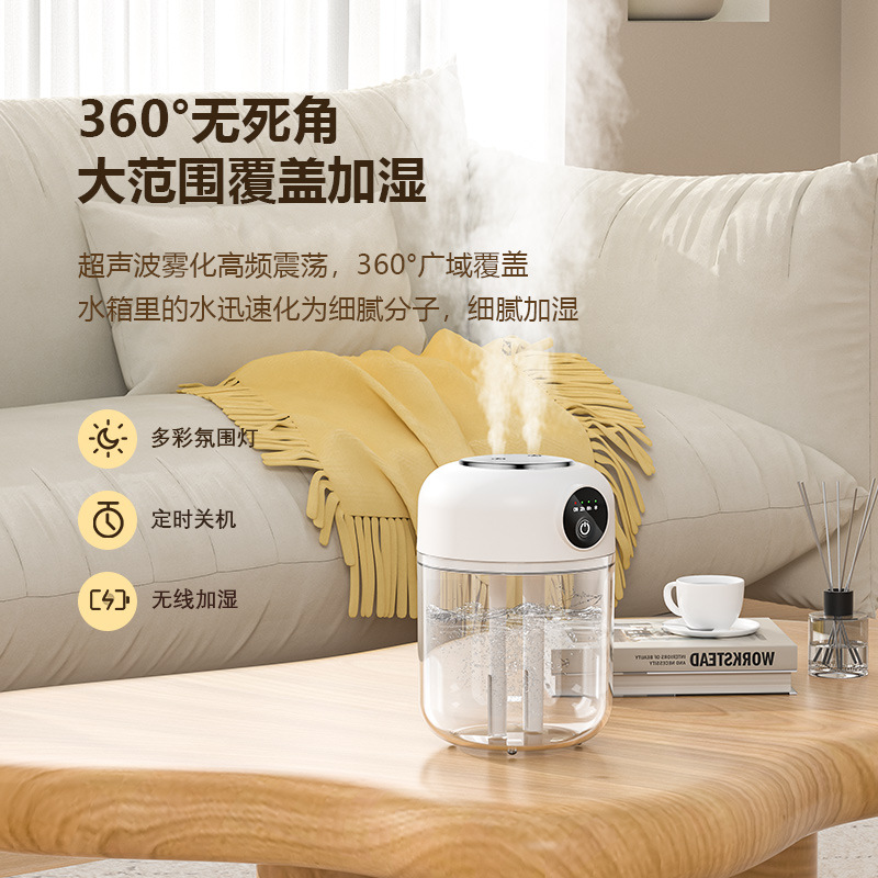 桌面加湿器办公卧室便携迷你空气净化器小夜灯大雾量补水加湿器详情1