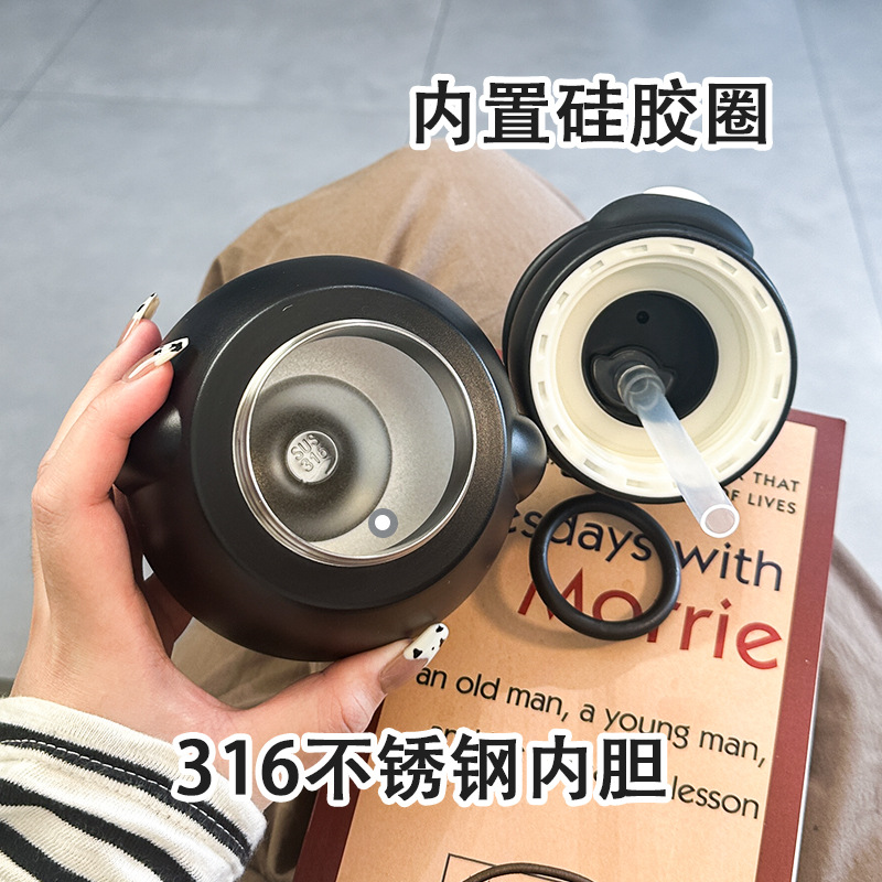背包熊600ML优质礼品大肚小麦秸秆环保水杯家用水杯漱口杯可印logo广告宣传刷牙杯子泡茶必备 咖啡杯详情4