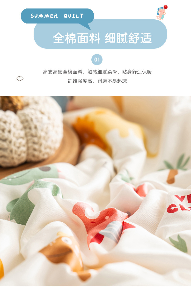 A类纯棉夏凉被里外全棉夏被四件套空调被儿童夏季薄被子批发详情16