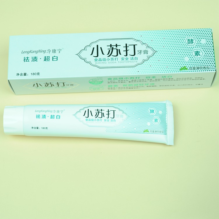 日用品百货牙刷牙膏批发180g小苏打祛渍超白酵素双重薄荷香型详情3