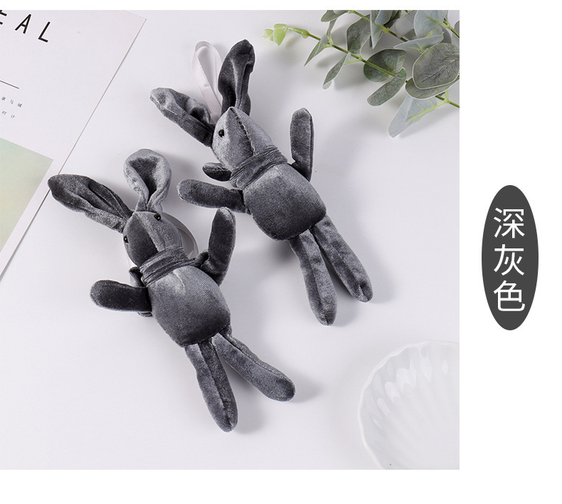 Wholesale of Korean plush Internet celebrity wish rabbit pendants, eternal flower bouquets, rabbit backpacks, keys, plush toys and accessories pic 8