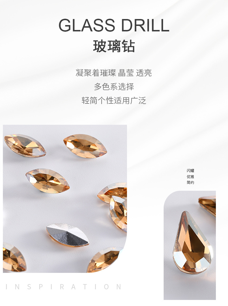 Factory direct sales of cross-border best-selling small water drop colored pointed-bottom resin diamond handmade diy jewelry accessory materials pic 2