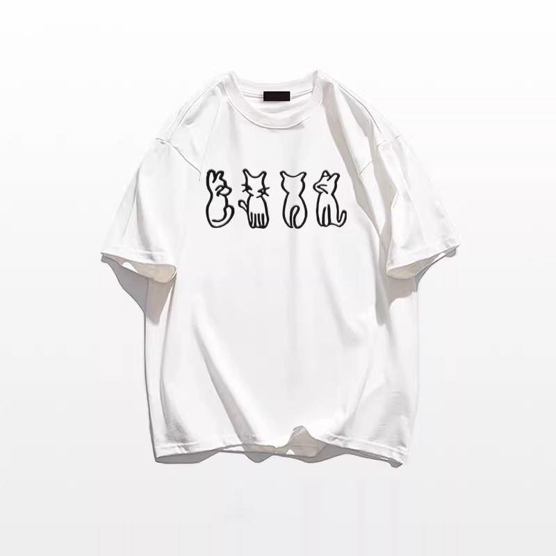 纯棉潮牌短袖T恤女夏季2025宽松设计感小众半袖复古美式上衣体恤详情7