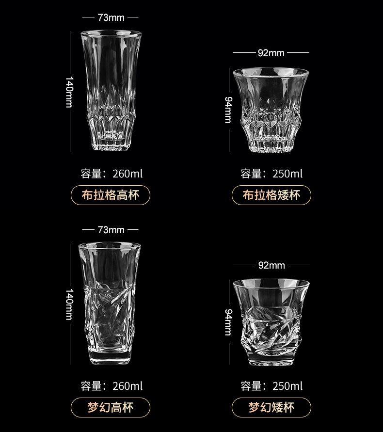 玻璃杯家用啤酒杯果汁水杯冷饮杯茶杯扎啤杯喝水欧式套装水具直供详情9
