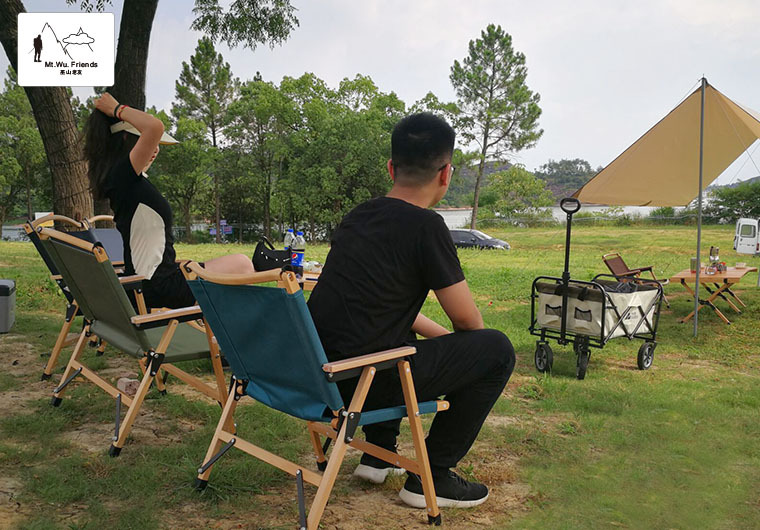 Wushan Old Friend imported beech wood outdoor folding Chair, portable camping and Leisure chair kermit Chair pic 3