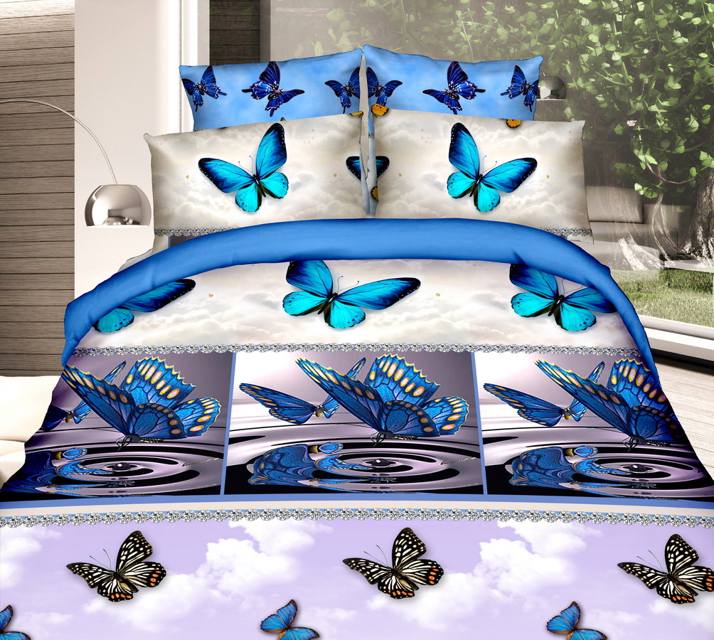Wholesale of 3D four-piece sets of printed bedding for export with active brushed large patterns pic 18