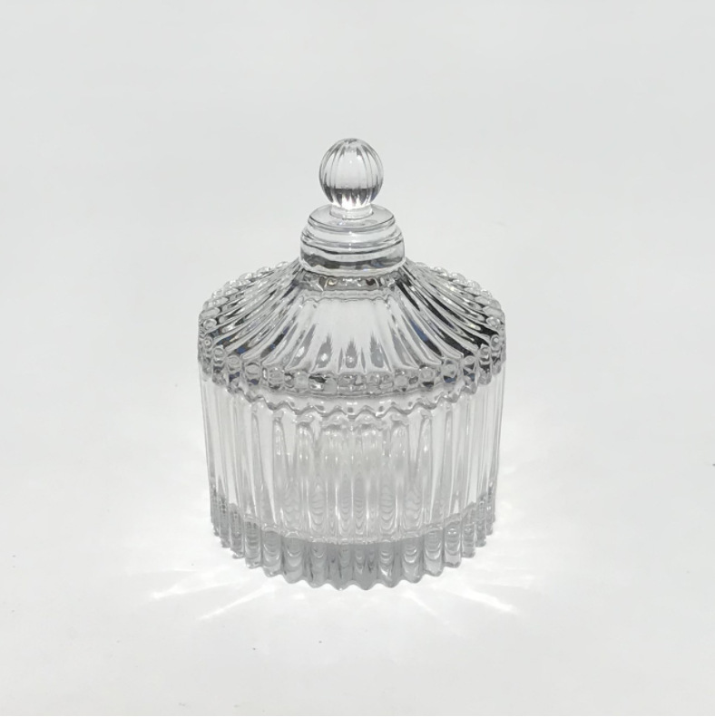 透明玻璃糖缸收纳罐糖果罐婚庆罐蜡玻璃缸带盖玻璃器皿现货批发详情11