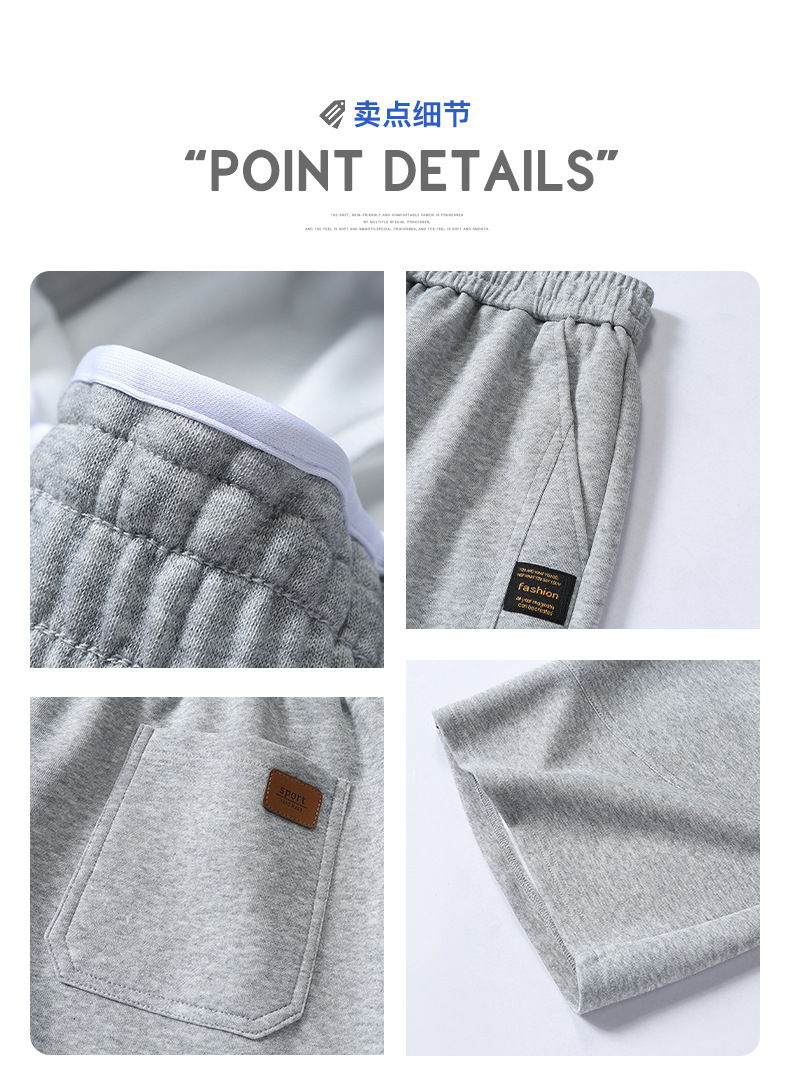 短裤男款夏季纯棉300g沙滩五分裤2023宽松潮流休闲运动裤篮球裤子详情3