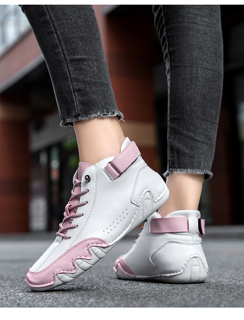 跨境独立站爆款女士马丁靴时尚拼色情侣鞋男女大码高帮休闲鞋短靴详情34