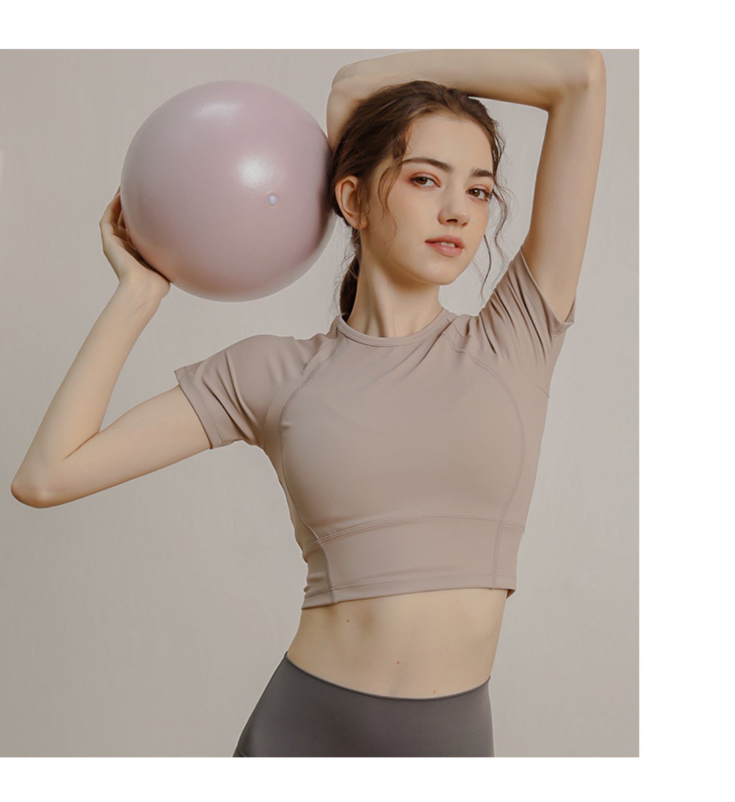 2024新款运动女短袖T恤速干透气健身服跑步紧身瑜伽服夏季健身衣详情4