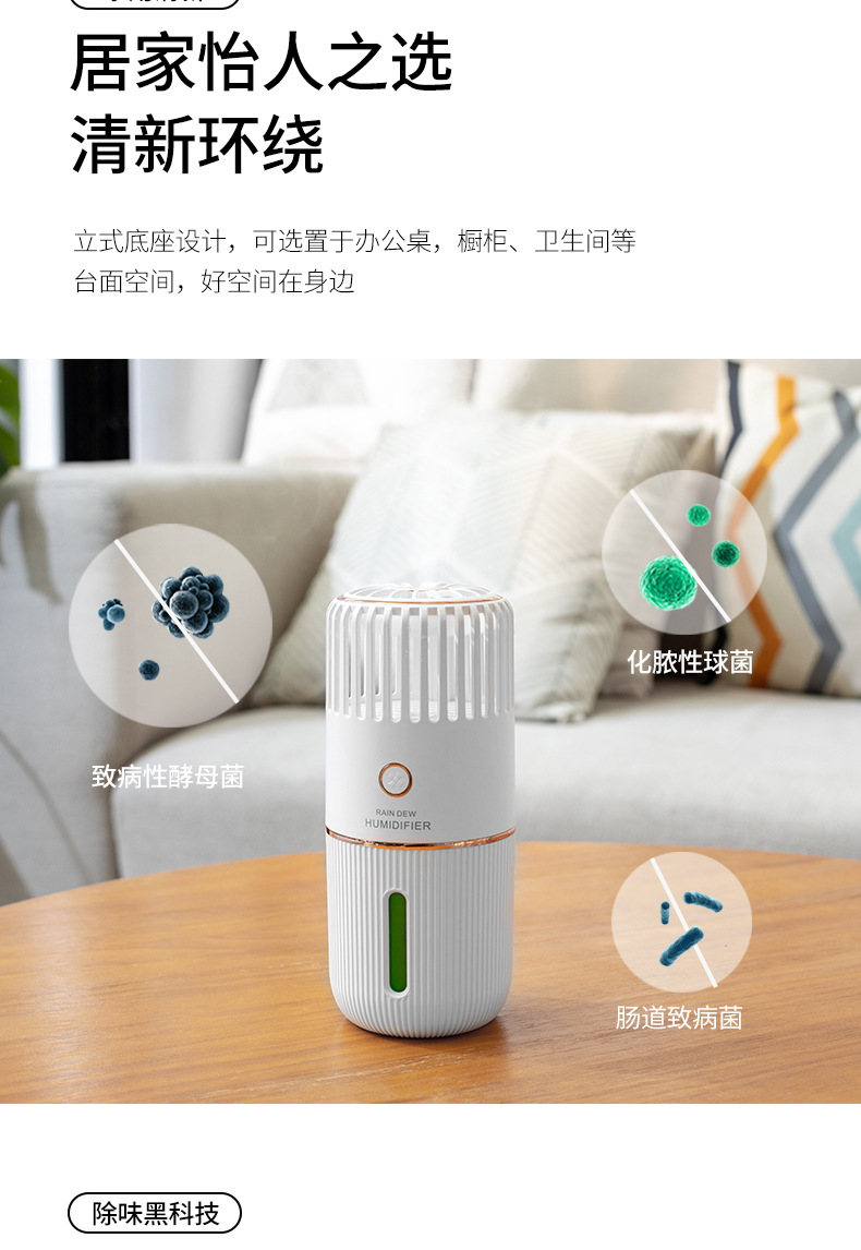 The new Raindrop Space Humidifier and cleaner is a car and household silent odor-removing usb humidifier pic 13