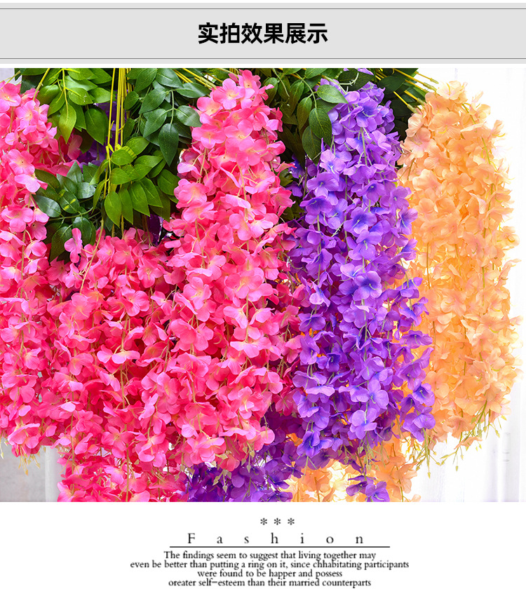 现货仿真紫藤花假花紫罗兰吊顶花紫藤婚庆花装饰藤条装饰花条藤蔓详情25