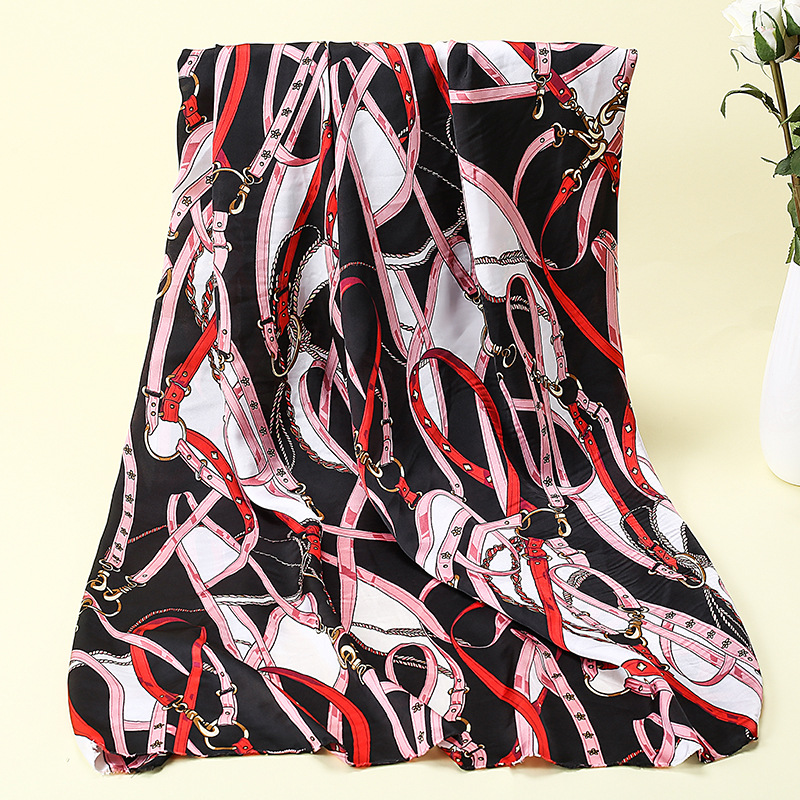 Spring and summer fabric: European and American chain polyester printed fabric for dress clothing, satin printed chiffon fabric pic 29