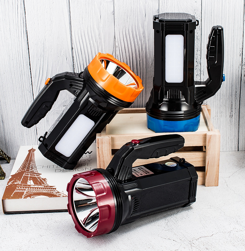 家用应急照明探照灯 强光远射LED手电筒  户外巡逻手提灯厂家批发详情17