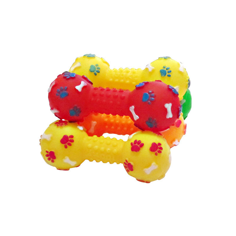 Dumbbell pet toy, rubber dumbbell, foot massage, bone sound, teeth grinding and teeth cleaning dog toy pic 4