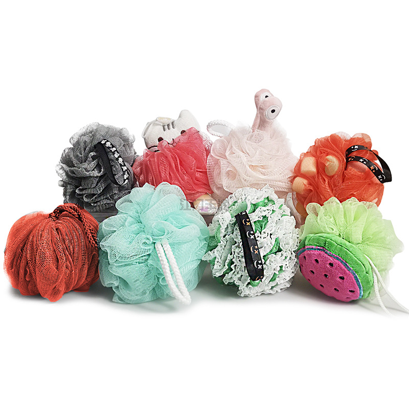 Customizable styles of bath balls from the original manufacturer, including bubble nets, bath sponges, bath balls, GRS recycled materials, and bath flowers pic 11