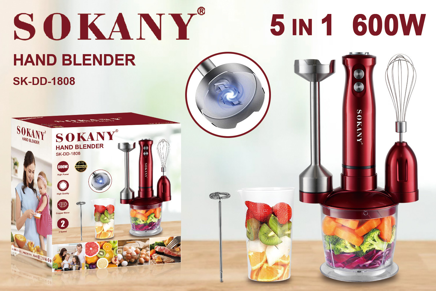 The new cross-border SOKANY1808 food processor is a multi-functional home food processor for grinding and cooking pic 2